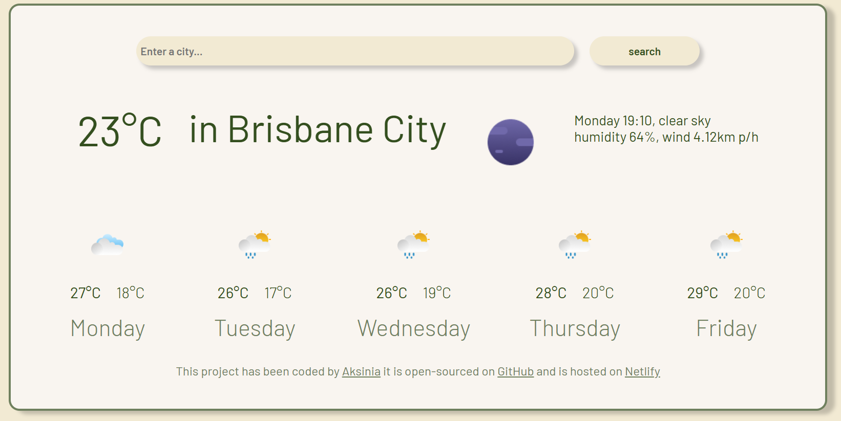 Weather Forecast app preview